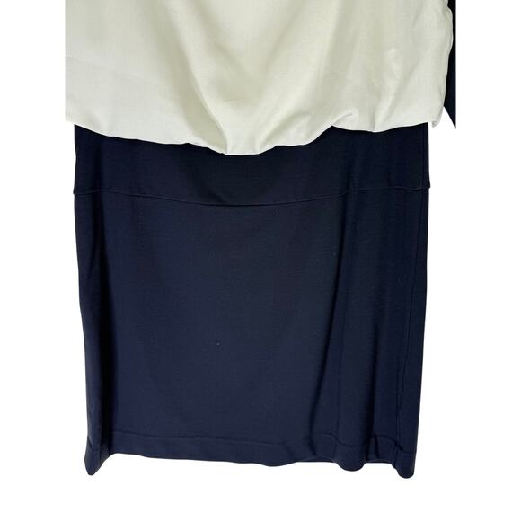 Loft Black & White Color Block Dolman Sleeves Blouson Mini Dress Career Size 4P - Picture 7 of 10